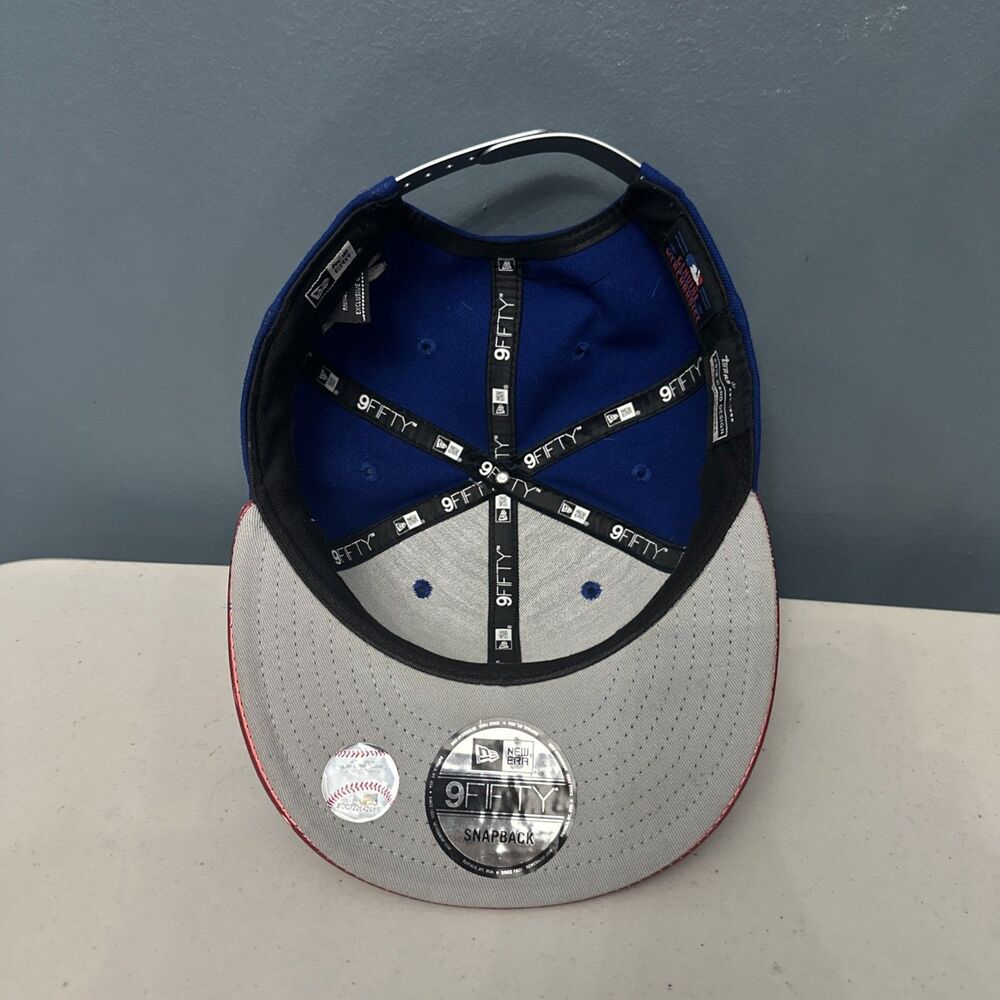 New Era 9Fifty Chicago Cubs Snapback Hat Blue Red 2018 Topps Card Design - Picture 5 of 9
